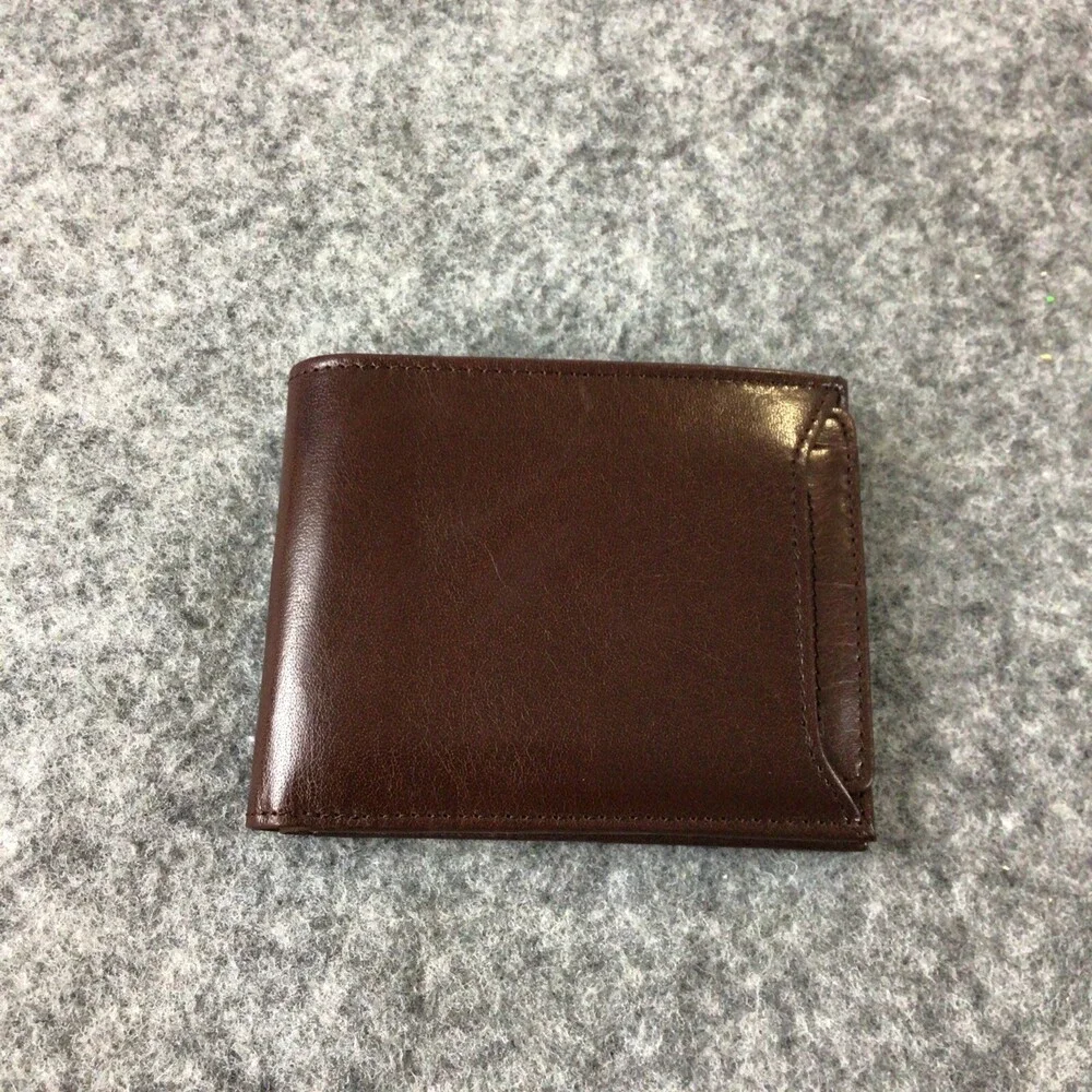 Ami Wallet Mens Brown Genuine Leather Credit Cards Cash Gift NWOT